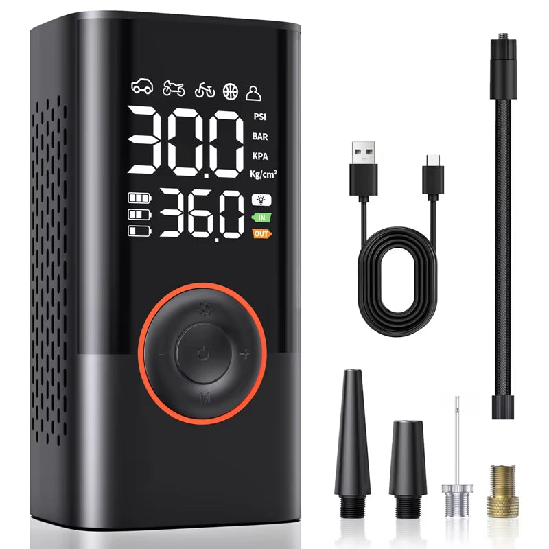 Powerful Wireless Car Air Compressor - The Ultimate Electric Tire Inflator for Cars, Motorcycles, Bicycles, and More!
