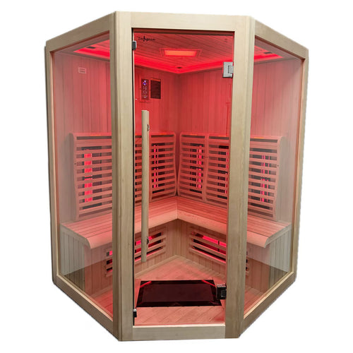 Experience Ultimate Relaxation with the Insignia Luxury 4-Person Far Infrared Quadrant Indoor Sauna