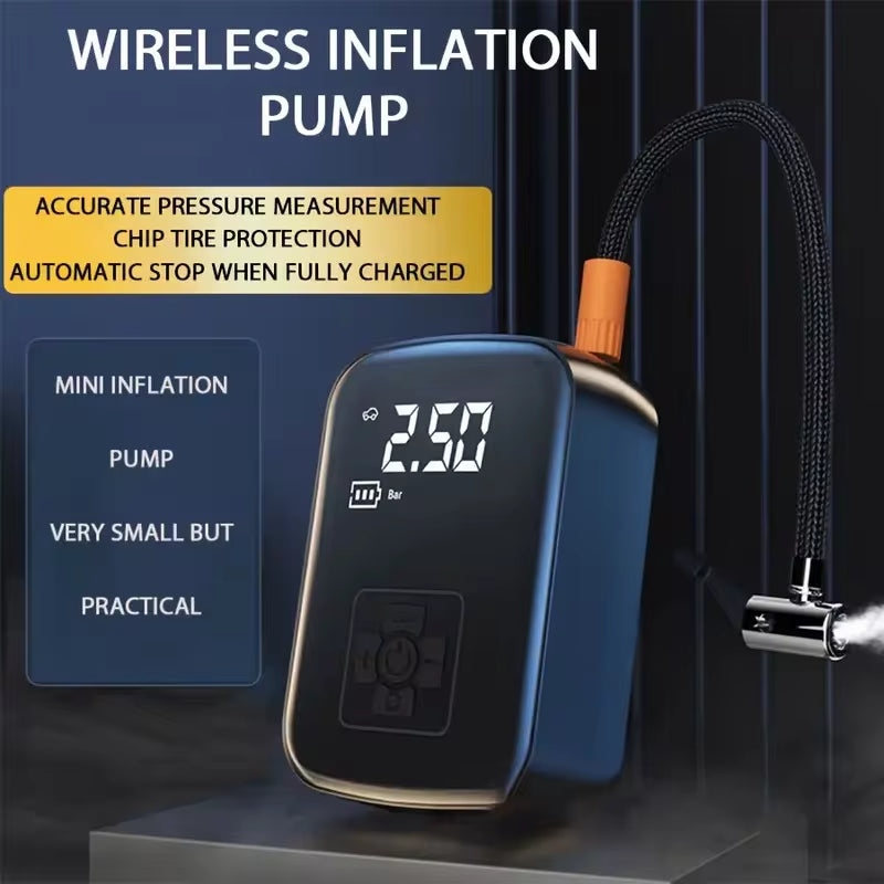 Powerful Wireless Car Air Compressor - The Ultimate Electric Tire Inflator for Cars, Motorcycles, Bicycles, and More!
