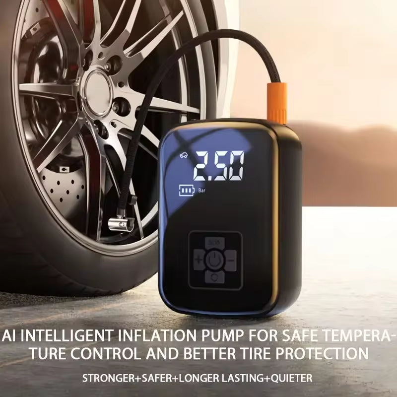 Powerful Wireless Car Air Compressor - The Ultimate Electric Tire Inflator for Cars, Motorcycles, Bicycles, and More!